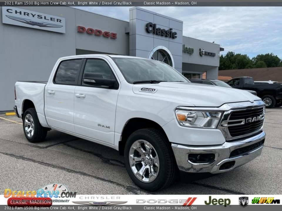 2021 Ram 1500 Big Horn Crew Cab 4x4 Bright White / Diesel Gray/Black Photo #1