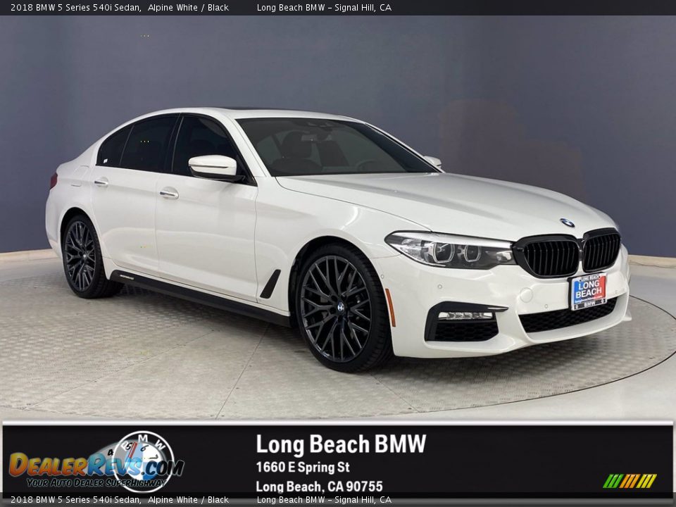 2018 BMW 5 Series 540i Sedan Alpine White / Black Photo #1