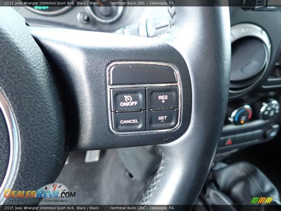 2015 Jeep Wrangler Unlimited Sport 4x4 Black / Black Photo #24