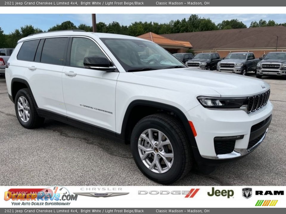 2021 Jeep Grand Cherokee L Limited 4x4 Bright White / Light Frost Beige/Black Photo #1