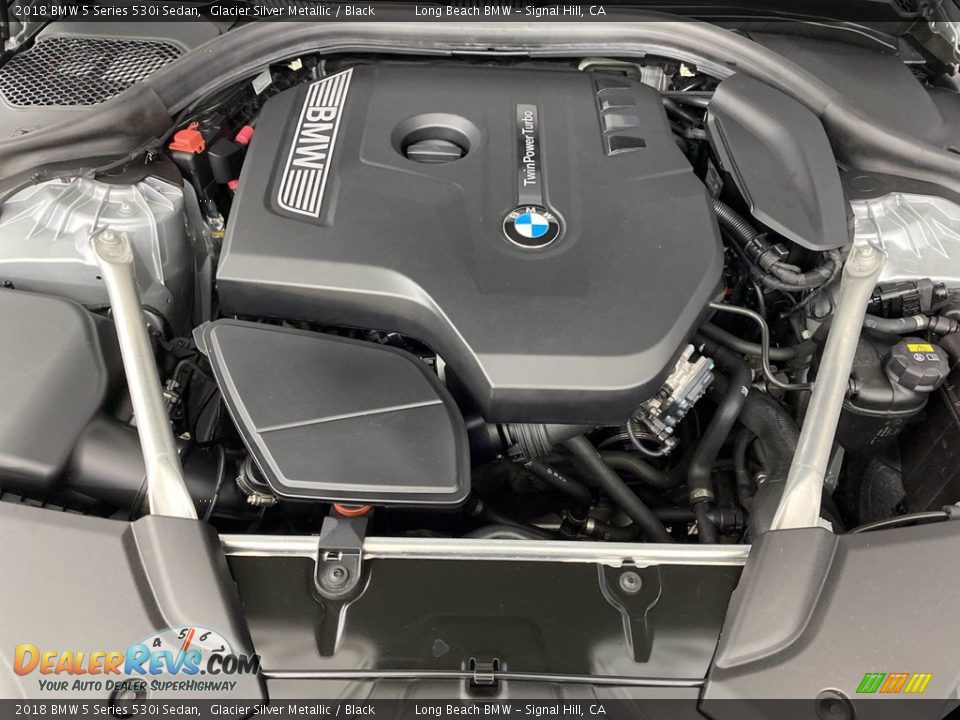2018 BMW 5 Series 530i Sedan Glacier Silver Metallic / Black Photo #12