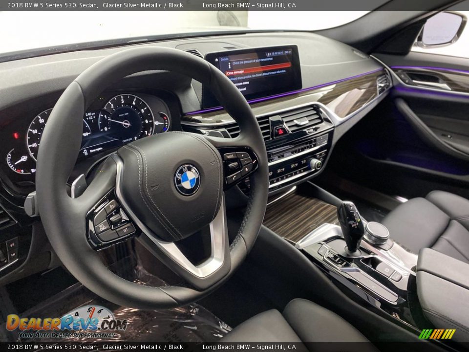 2018 BMW 5 Series 530i Sedan Glacier Silver Metallic / Black Photo #16