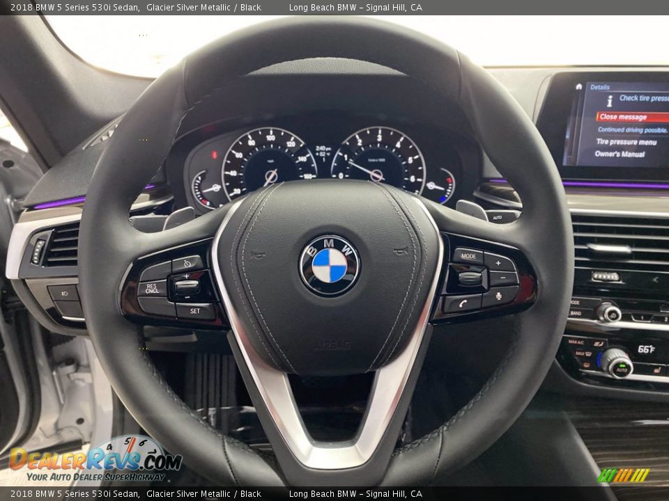 2018 BMW 5 Series 530i Sedan Glacier Silver Metallic / Black Photo #18