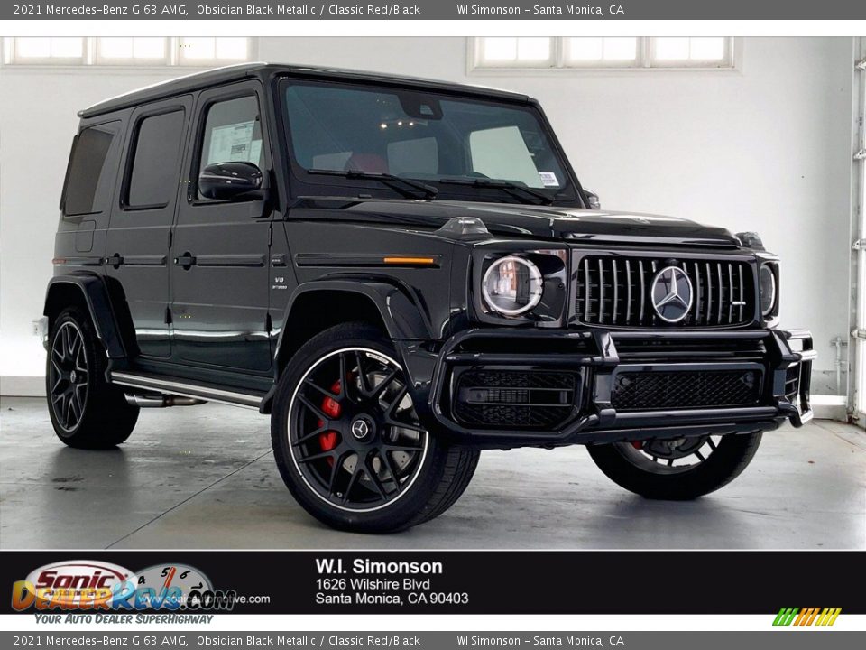 2021 Mercedes-Benz G 63 AMG Obsidian Black Metallic / Classic Red/Black Photo #1