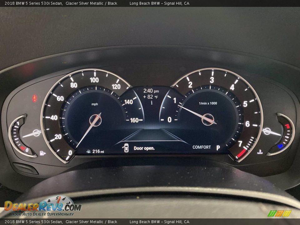 2018 BMW 5 Series 530i Sedan Glacier Silver Metallic / Black Photo #21