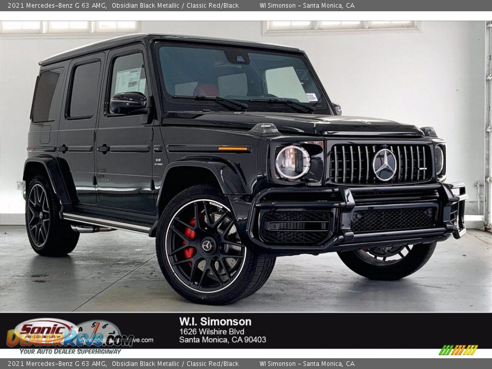 2021 Mercedes-Benz G 63 AMG Obsidian Black Metallic / Classic Red/Black Photo #1