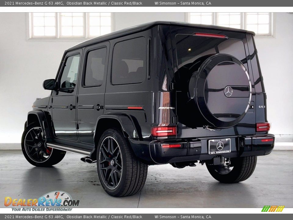 2021 Mercedes-Benz G 63 AMG Obsidian Black Metallic / Classic Red/Black Photo #2