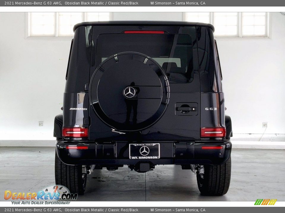 2021 Mercedes-Benz G 63 AMG Obsidian Black Metallic / Classic Red/Black Photo #3