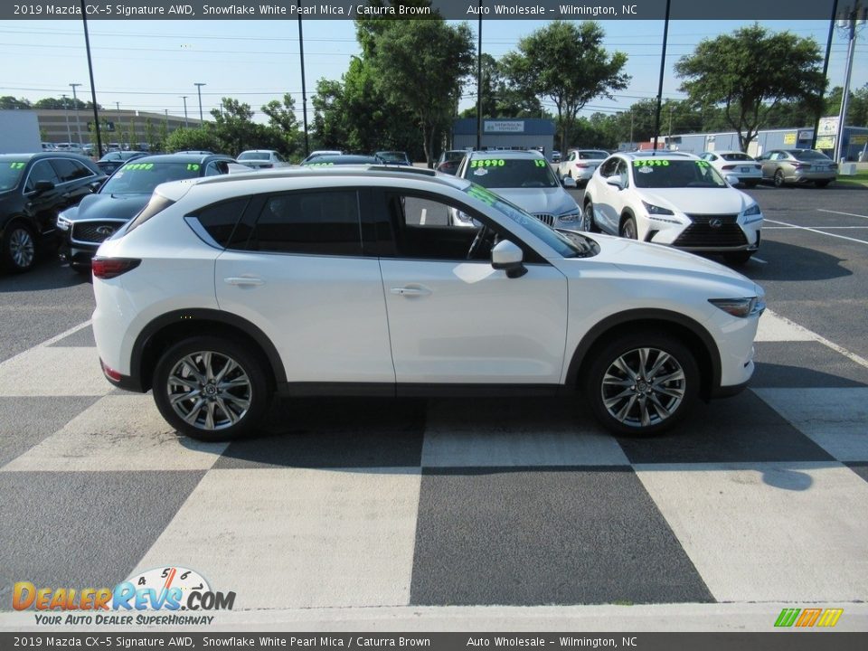 2019 Mazda CX-5 Signature AWD Snowflake White Pearl Mica / Caturra Brown Photo #3