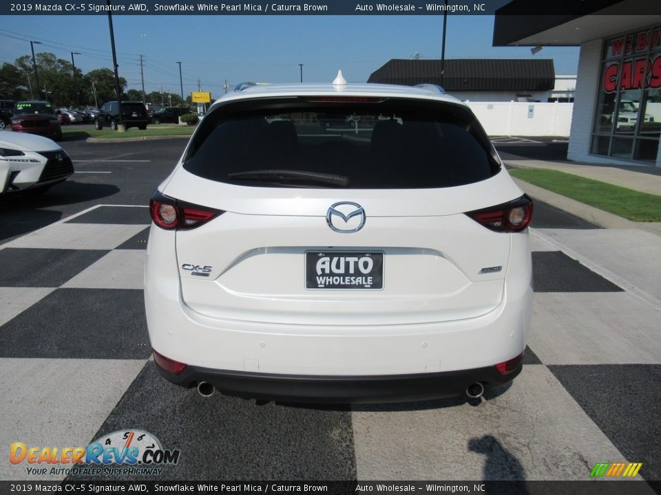 2019 Mazda CX-5 Signature AWD Snowflake White Pearl Mica / Caturra Brown Photo #4