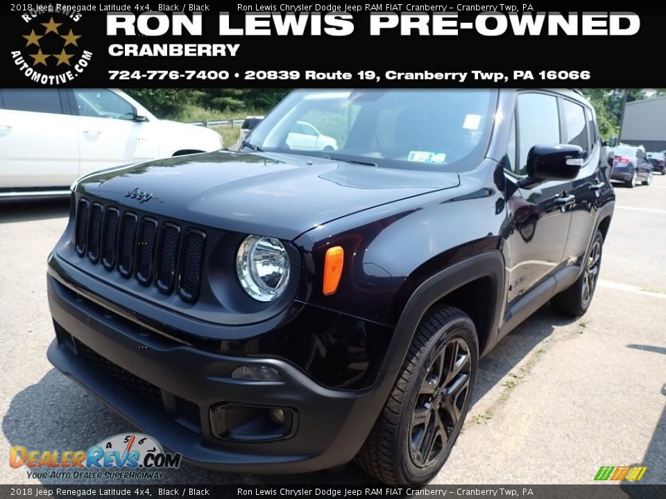 2018 Jeep Renegade Latitude 4x4 Black / Black Photo #1