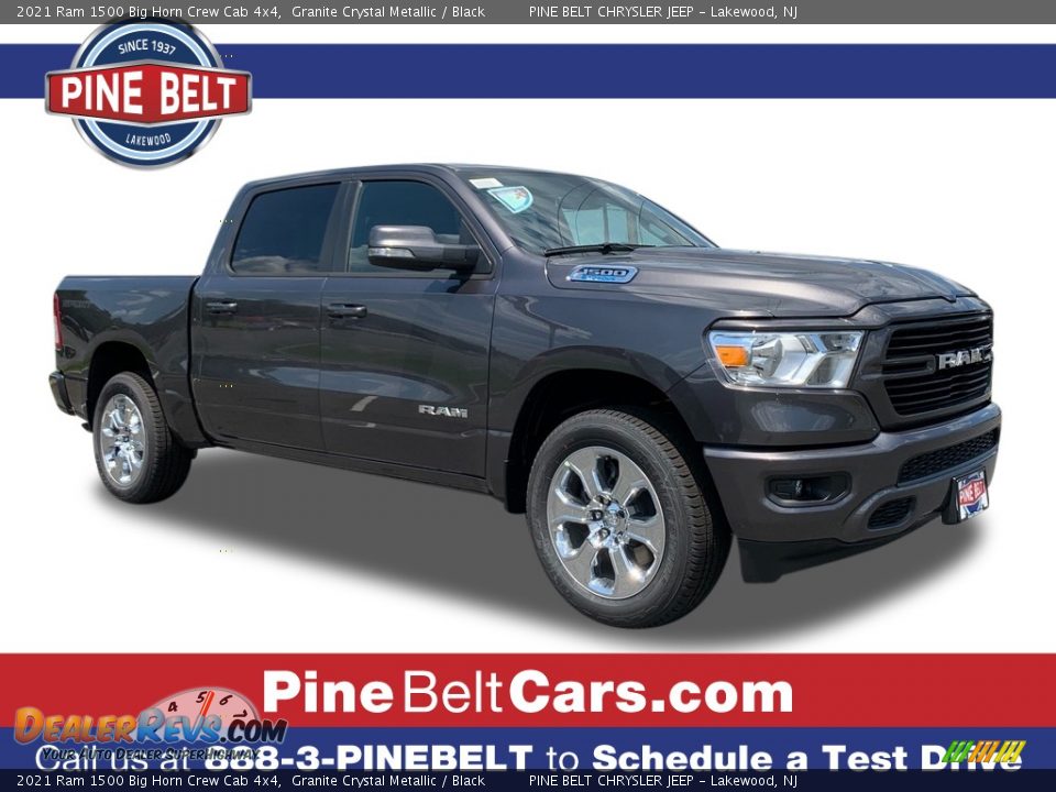 2021 Ram 1500 Big Horn Crew Cab 4x4 Granite Crystal Metallic / Black Photo #1