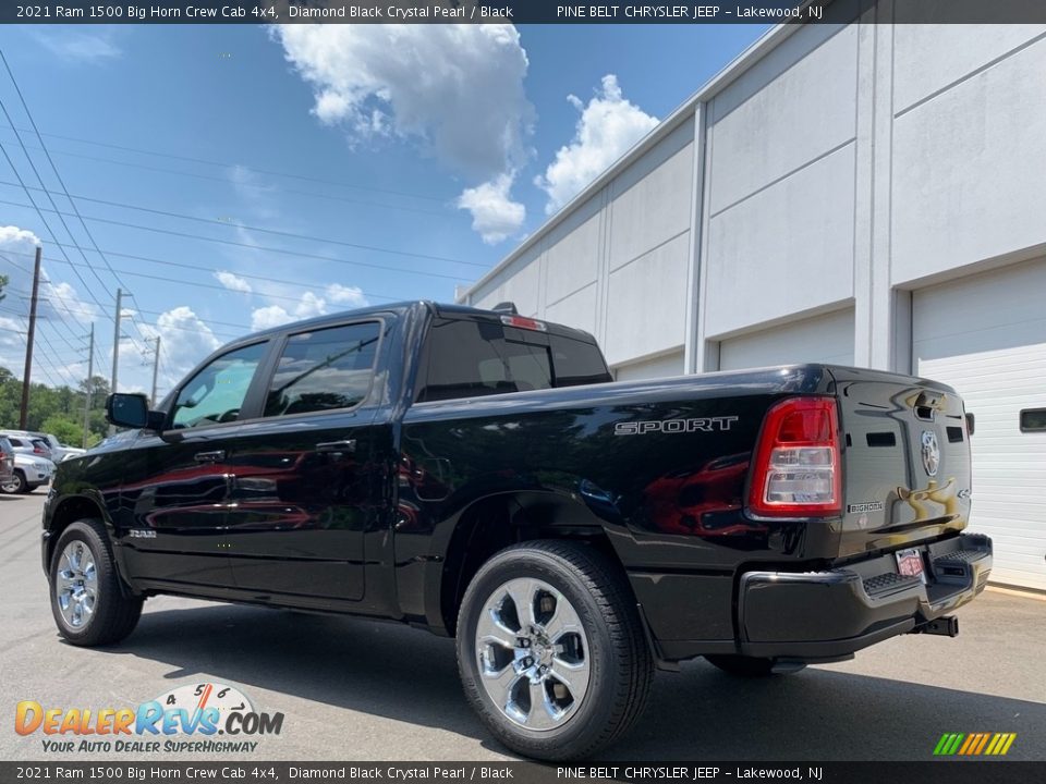 2021 Ram 1500 Big Horn Crew Cab 4x4 Diamond Black Crystal Pearl / Black Photo #6