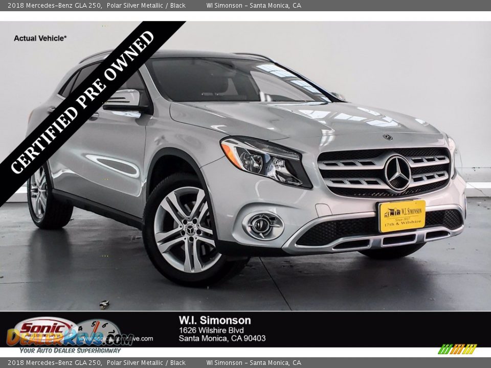 2018 Mercedes-Benz GLA 250 Polar Silver Metallic / Black Photo #1