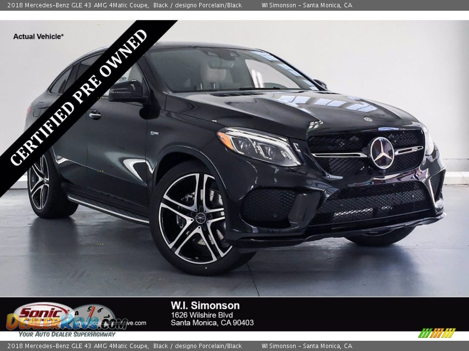 2018 Mercedes-Benz GLE 43 AMG 4Matic Coupe Black / designo Porcelain/Black Photo #1