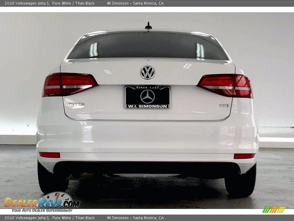 2016 Volkswagen Jetta S Pure White / Titan Black Photo #3