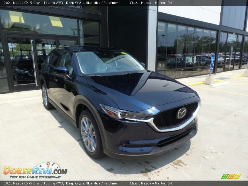 2021 Mazda CX-5 Grand Touring AWD Deep Crystal Blue Mica / Parchment Photo #1
