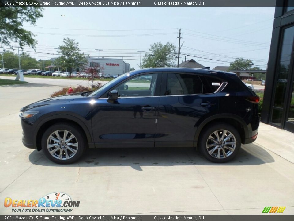 2021 Mazda CX-5 Grand Touring AWD Deep Crystal Blue Mica / Parchment Photo #6