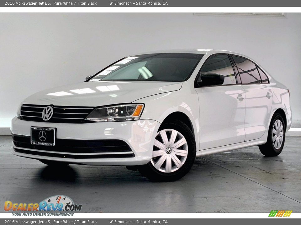 2016 Volkswagen Jetta S Pure White / Titan Black Photo #12