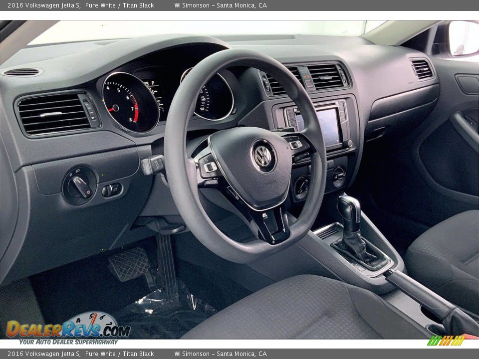 2016 Volkswagen Jetta S Pure White / Titan Black Photo #14