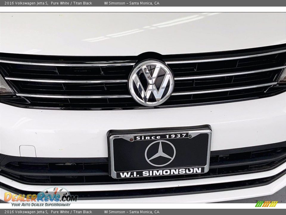 2016 Volkswagen Jetta S Pure White / Titan Black Photo #29