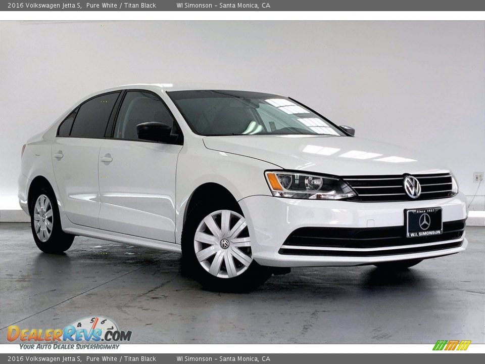 2016 Volkswagen Jetta S Pure White / Titan Black Photo #33