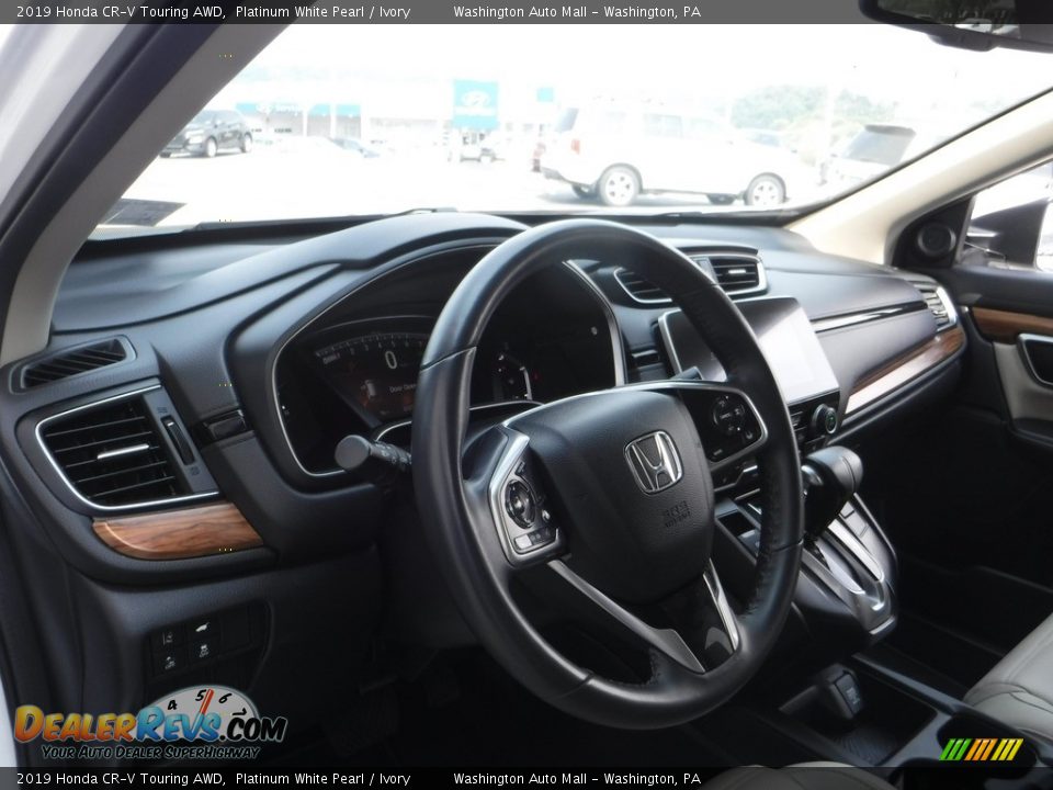2019 Honda CR-V Touring AWD Platinum White Pearl / Ivory Photo #14