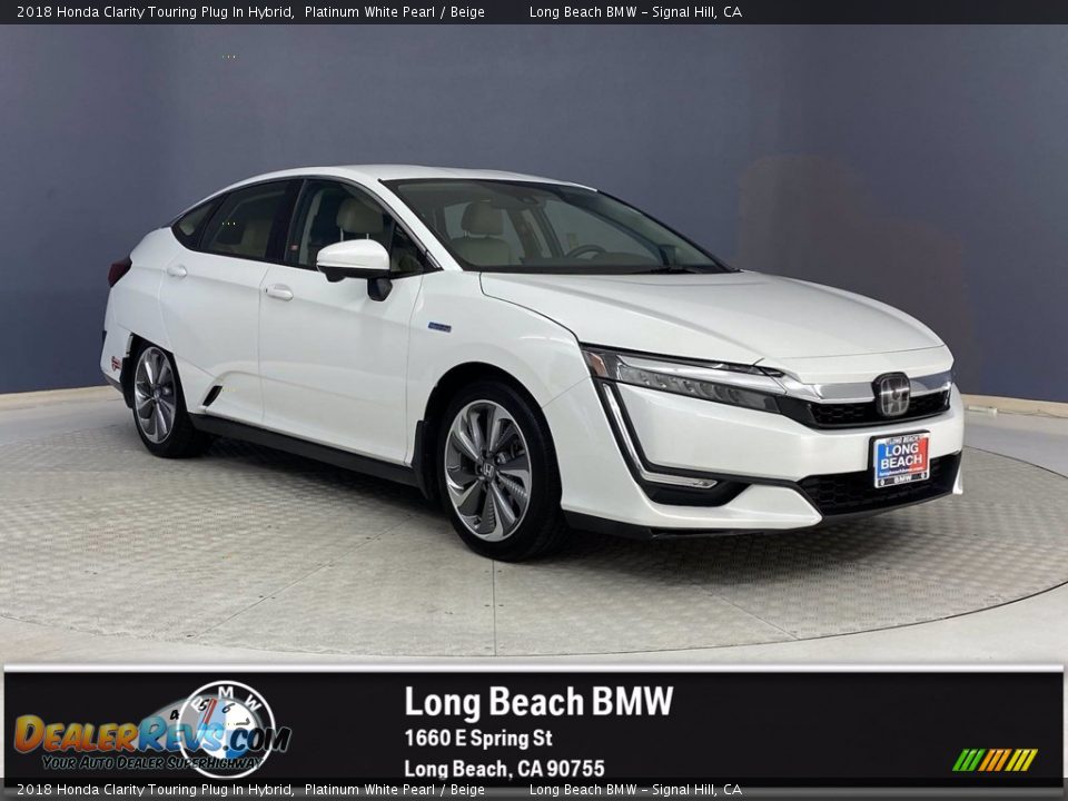 2018 Honda Clarity Touring Plug In Hybrid Platinum White Pearl / Beige Photo #1