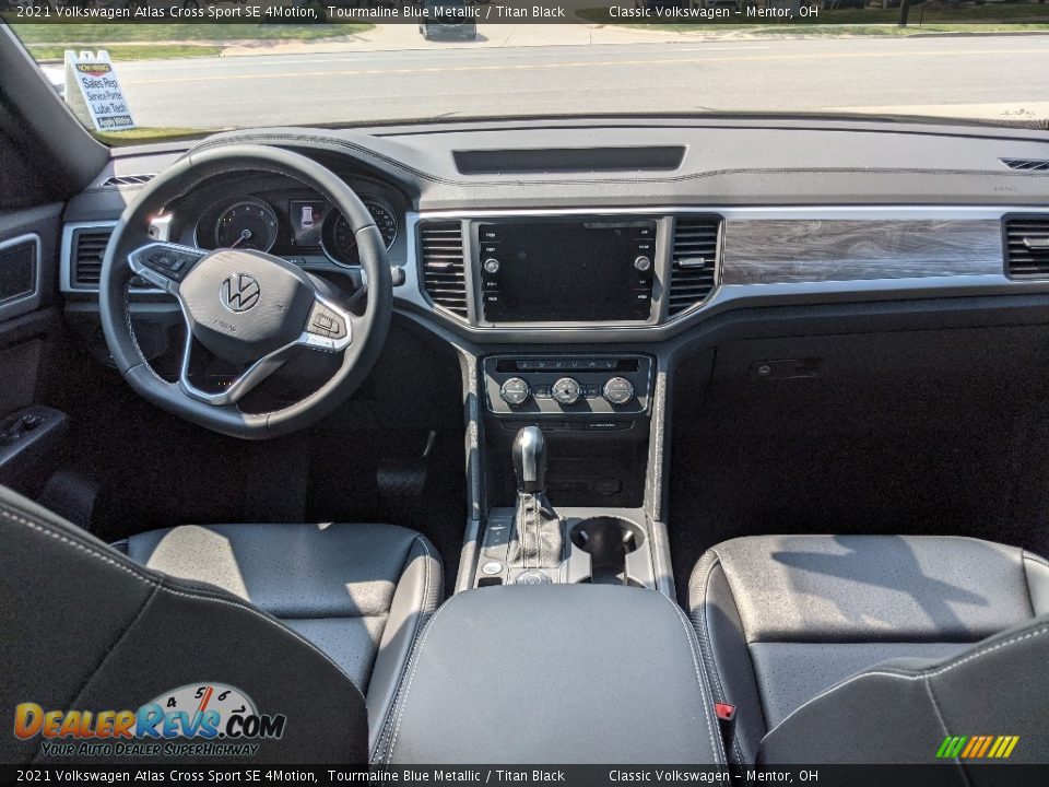 2021 Volkswagen Atlas Cross Sport SE 4Motion Tourmaline Blue Metallic / Titan Black Photo #3