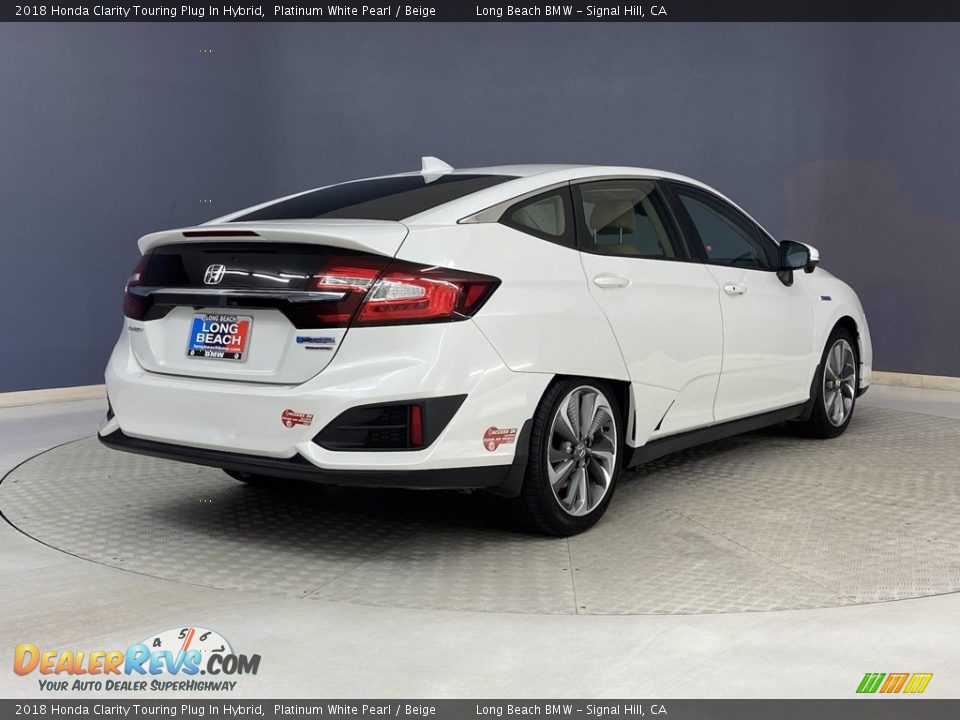 2018 Honda Clarity Touring Plug In Hybrid Platinum White Pearl / Beige Photo #5