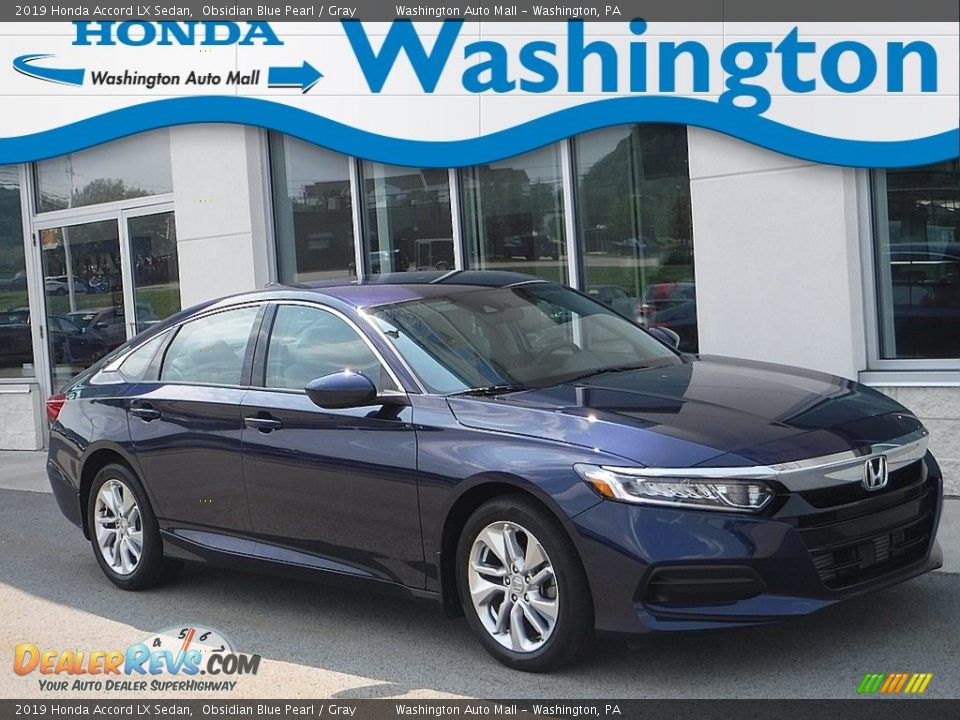 2019 Honda Accord LX Sedan Obsidian Blue Pearl / Gray Photo #1