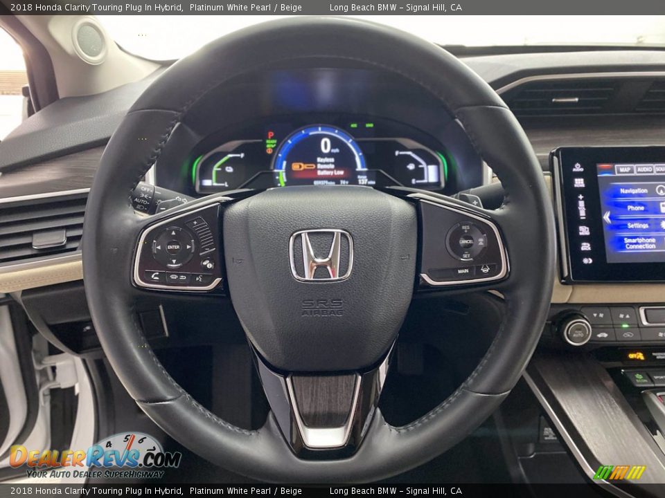 2018 Honda Clarity Touring Plug In Hybrid Platinum White Pearl / Beige Photo #18