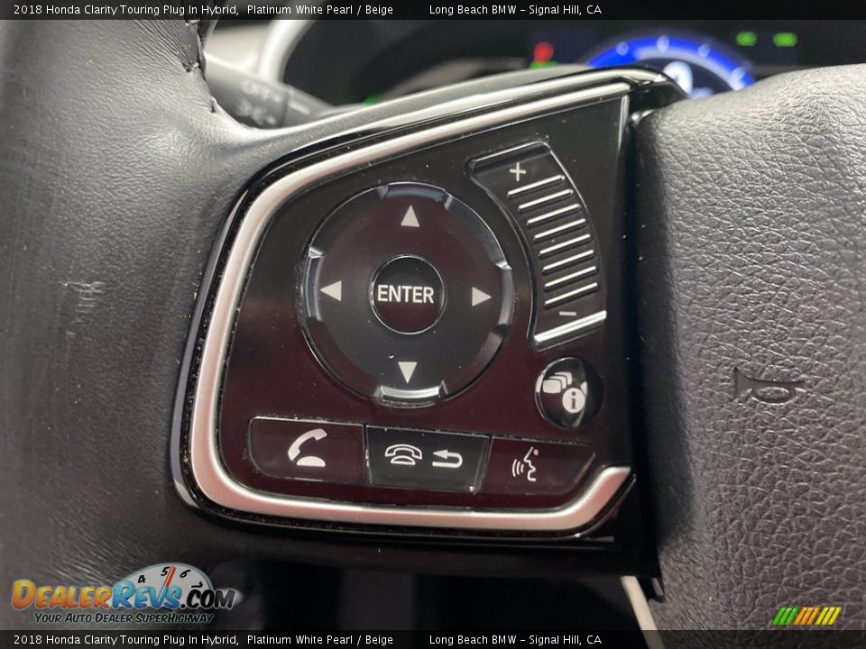2018 Honda Clarity Touring Plug In Hybrid Platinum White Pearl / Beige Photo #19