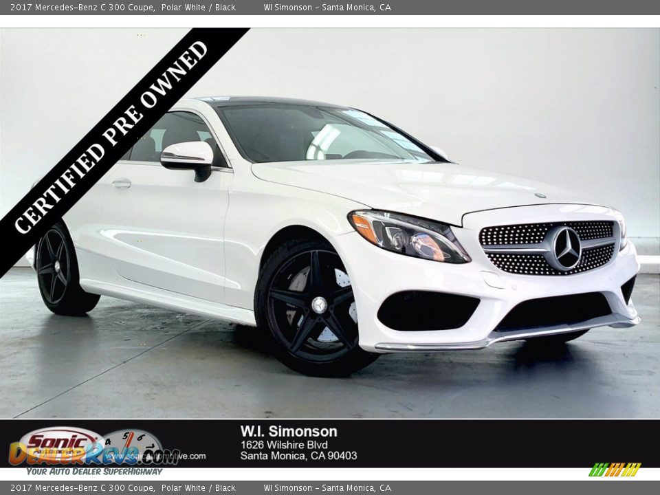 2017 Mercedes-Benz C 300 Coupe Polar White / Black Photo #1