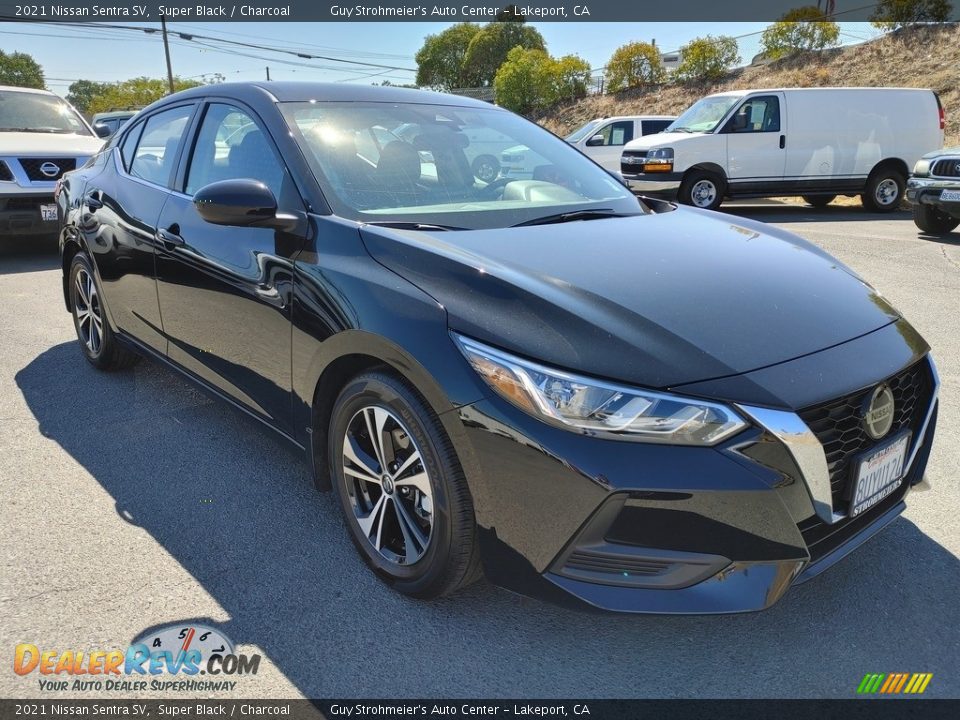 2021 Nissan Sentra SV Super Black / Charcoal Photo #1
