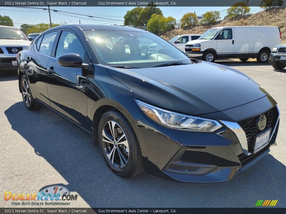 2021 Nissan Sentra SV Super Black / Charcoal Photo #1