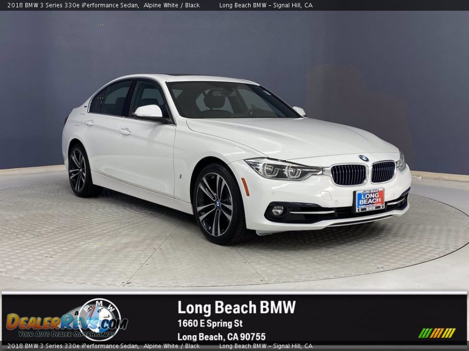 2018 BMW 3 Series 330e iPerformance Sedan Alpine White / Black Photo #1