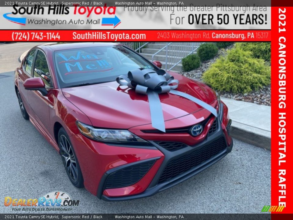 2021 Toyota Camry SE Hybrid Supersonic Red / Black Photo #1