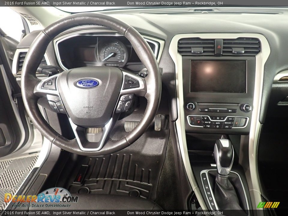 2016 Ford Fusion SE AWD Ingot Silver Metallic / Charcoal Black Photo #22