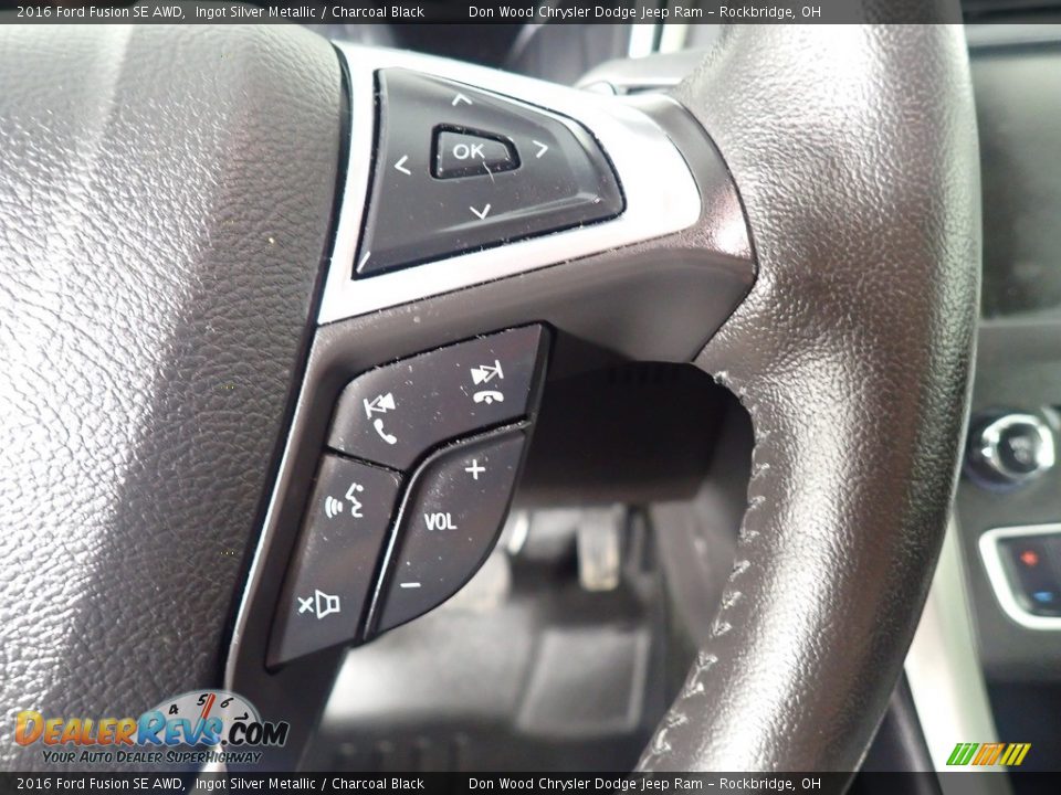 2016 Ford Fusion SE AWD Ingot Silver Metallic / Charcoal Black Photo #24