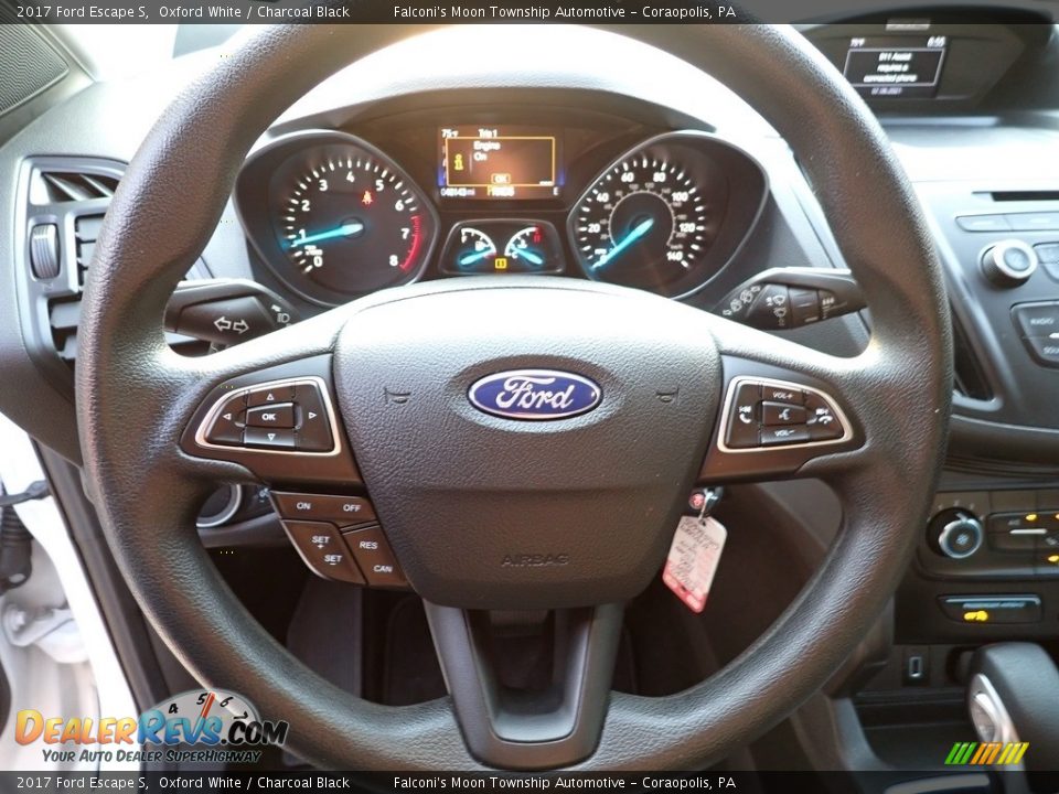 2017 Ford Escape S Oxford White / Charcoal Black Photo #24