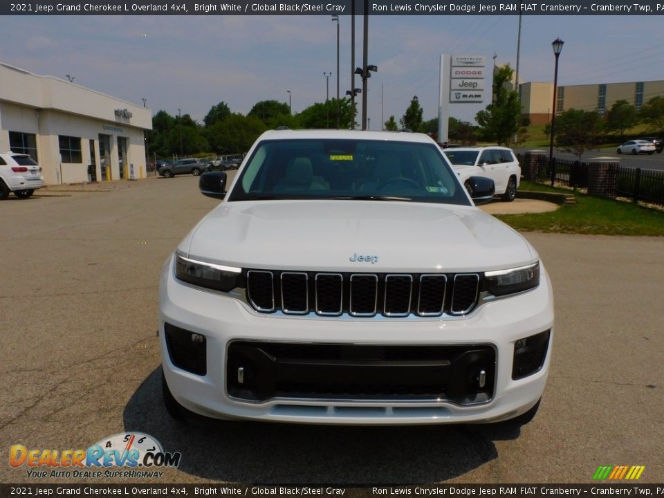 2021 Jeep Grand Cherokee L Overland 4x4 Bright White / Global Black/Steel Gray Photo #2