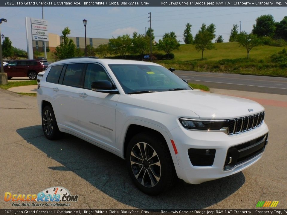 2021 Jeep Grand Cherokee L Overland 4x4 Bright White / Global Black/Steel Gray Photo #3