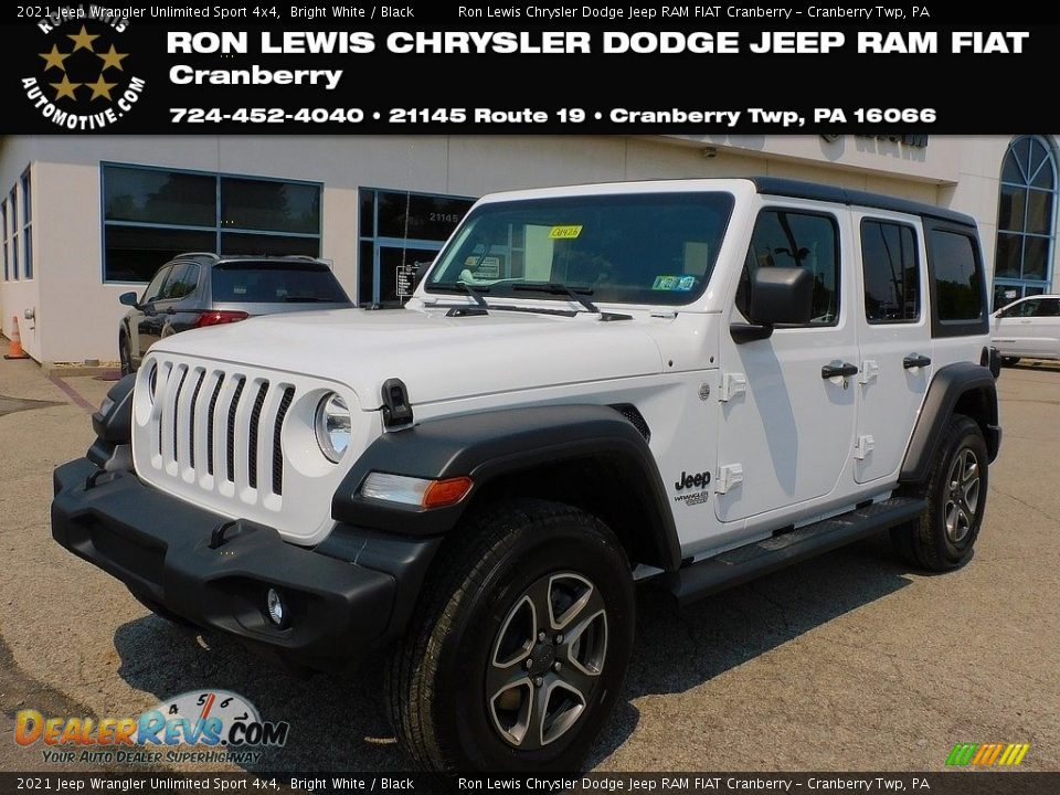 2021 Jeep Wrangler Unlimited Sport 4x4 Bright White / Black Photo #1