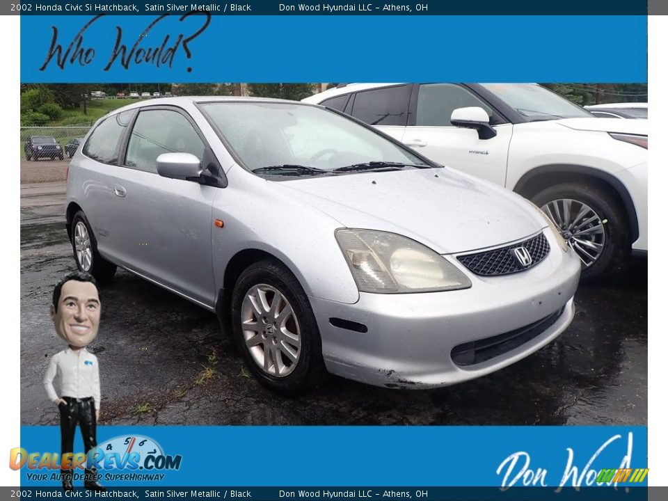 2002 Honda Civic Si Hatchback Satin Silver Metallic / Black Photo #1