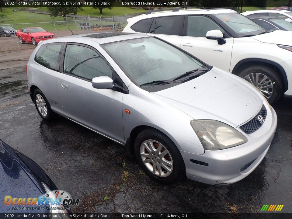 2002 Honda Civic Si Hatchback Satin Silver Metallic / Black Photo #2