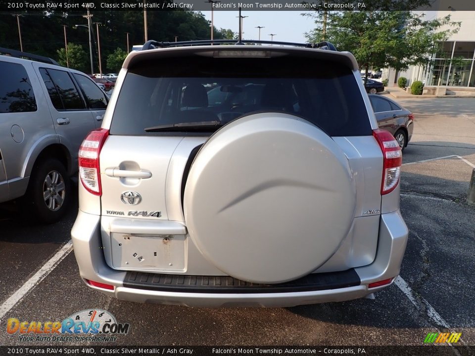 2010 Toyota RAV4 Sport 4WD Classic Silver Metallic / Ash Gray Photo #3