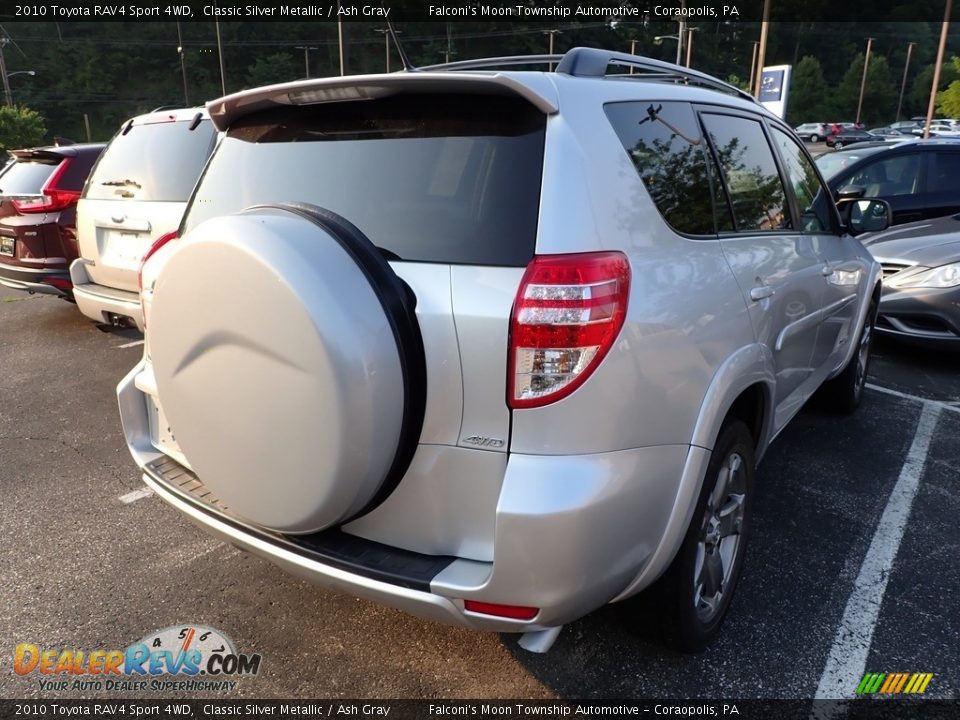 2010 Toyota RAV4 Sport 4WD Classic Silver Metallic / Ash Gray Photo #4