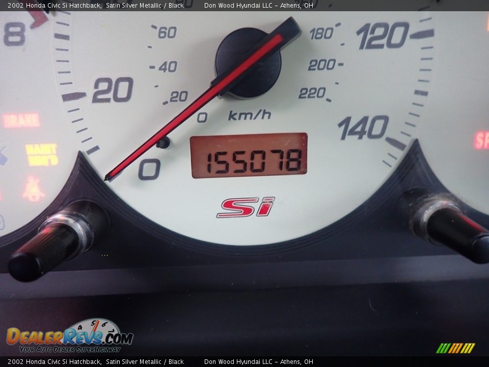 2002 Honda Civic Si Hatchback Satin Silver Metallic / Black Photo #12