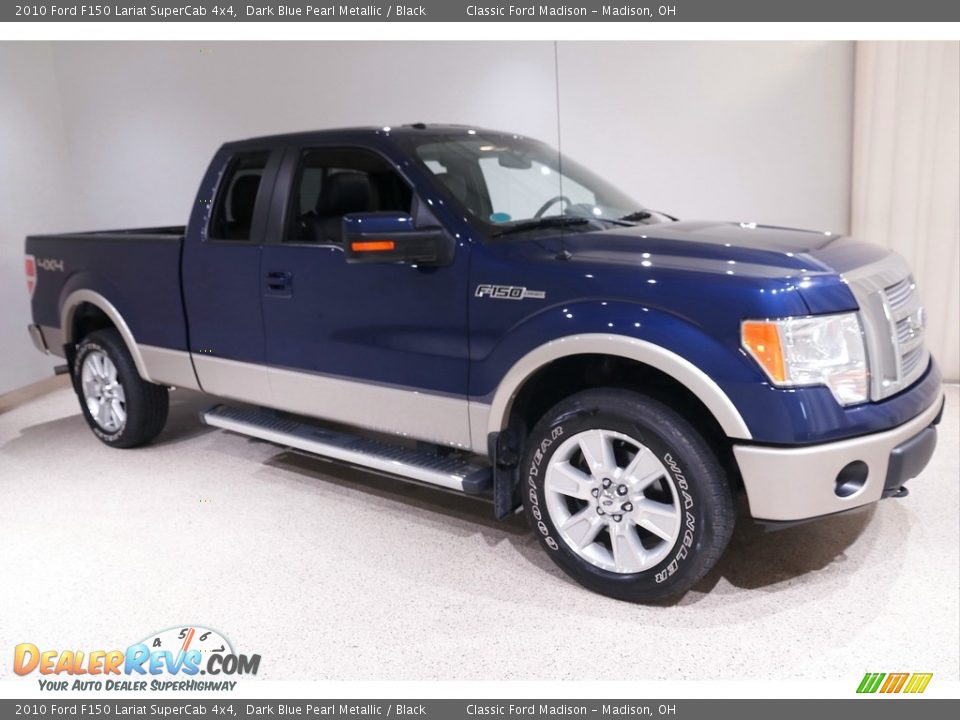 2010 Ford F150 Lariat SuperCab 4x4 Dark Blue Pearl Metallic / Black Photo #1
